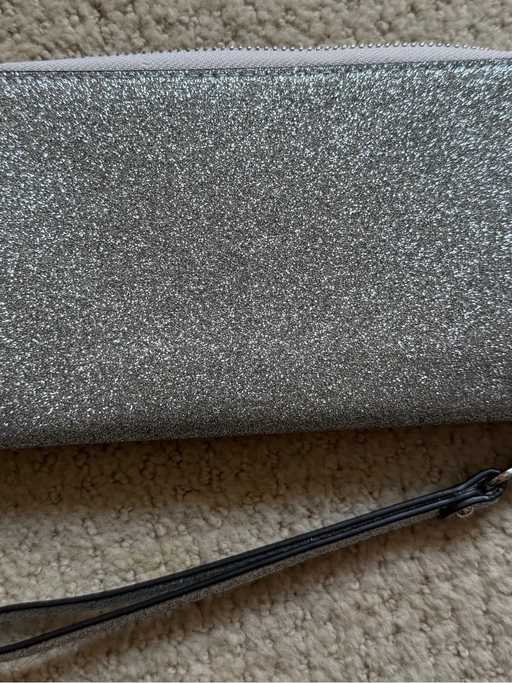 Michael Kors Glitter Zip-Around Phone Wallet in Silver